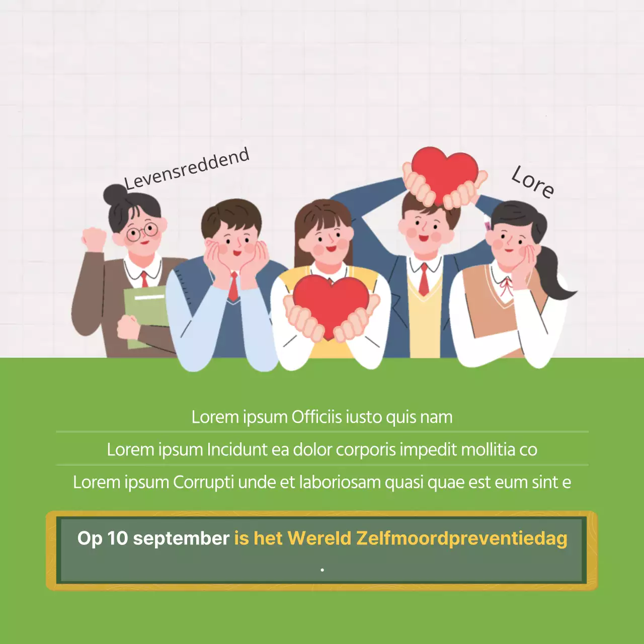 Duclass Wereld Zelfmoord Preventie Dag KaartNieuws Ontwerp