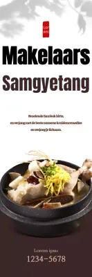 Promoot Samgyetang met een strakke look op een witte achtergrond