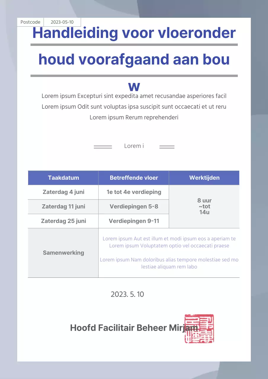 Wasinstructies voor schone grijze vloeren