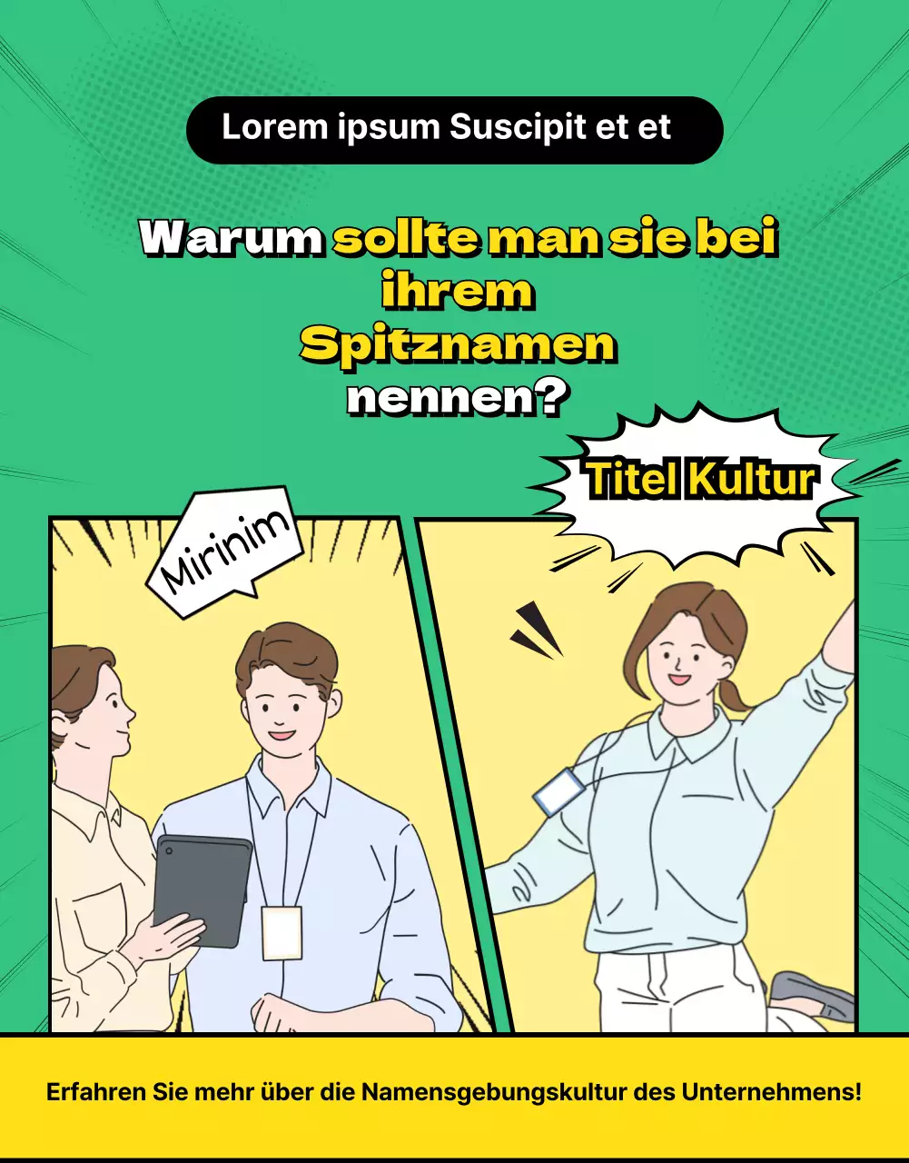 Detailseite der Unternehmensnachrichten im Webtoon-Format