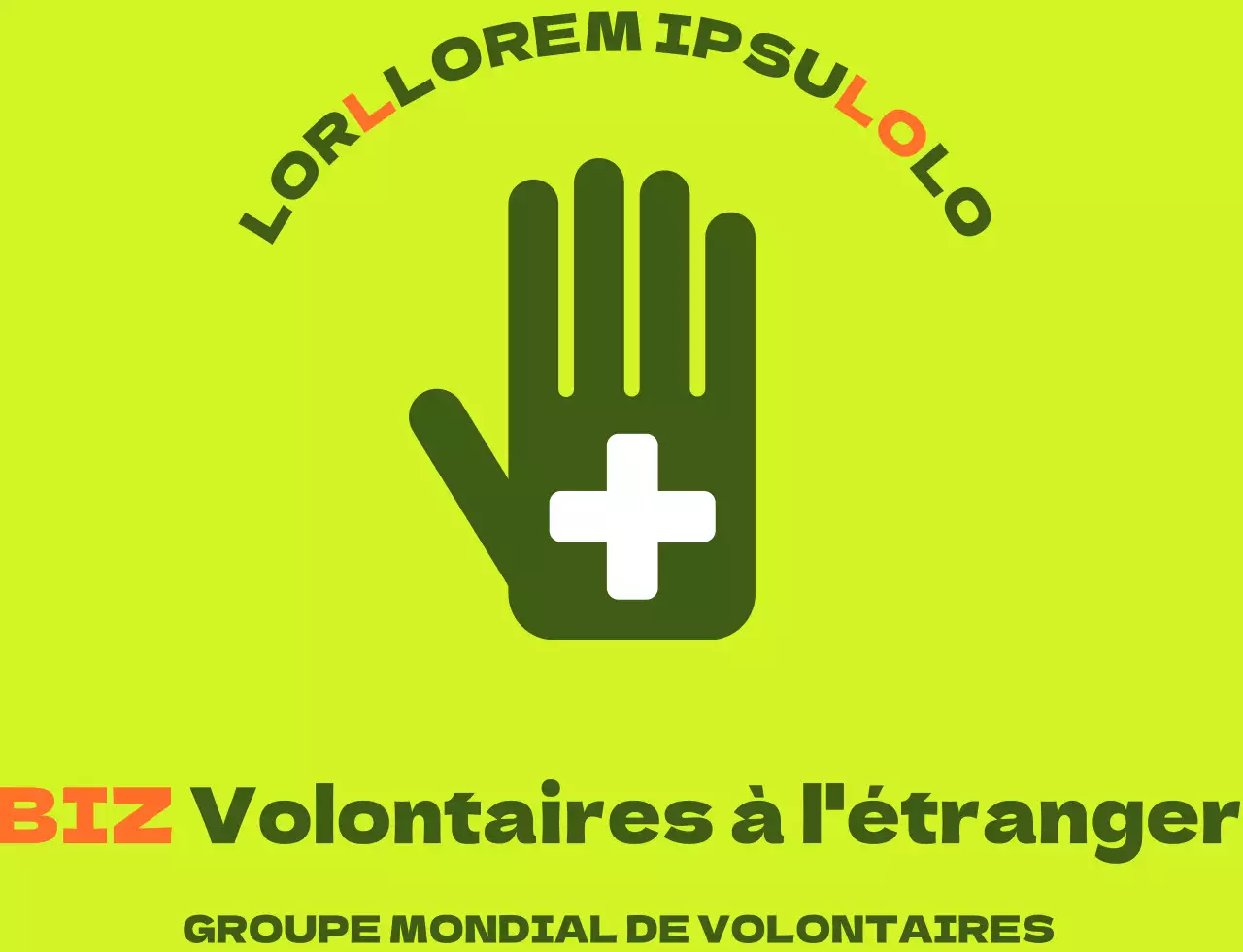 Gilet de volontaire à l'étranger avec un simple logo vert-orange