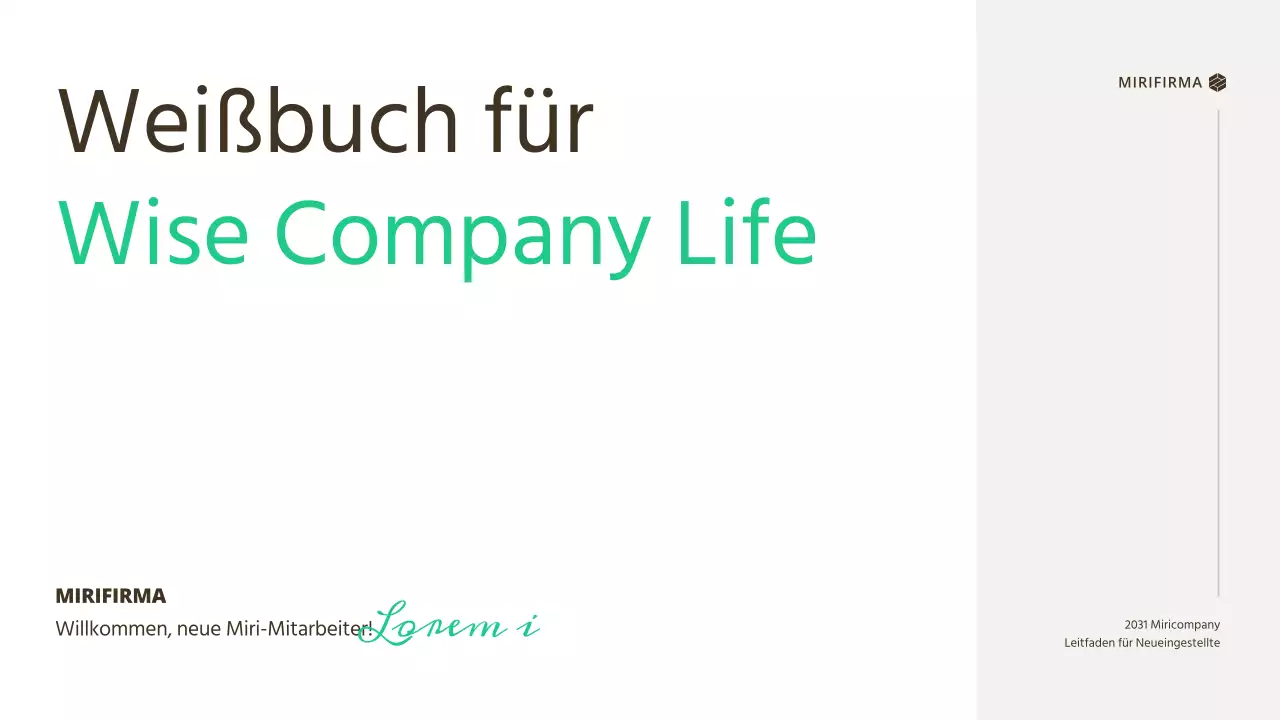 Ein einfacher, grundlegender Leitfaden für neue Mitarbeiter mit grünen Akzenten