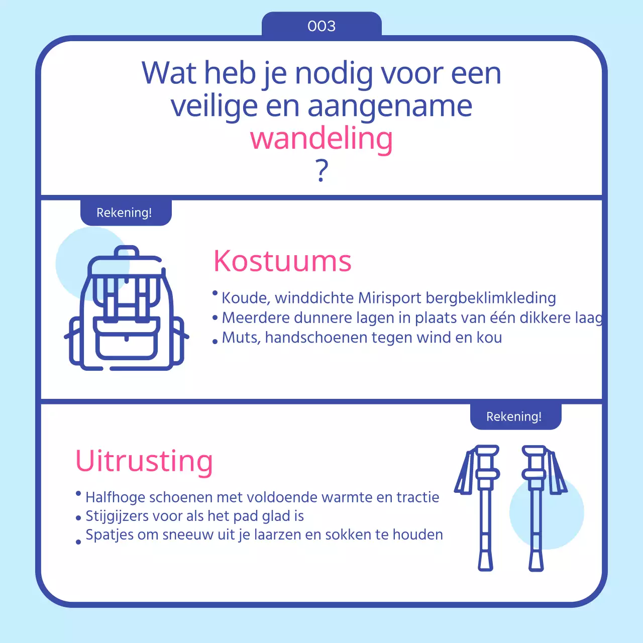 Pre-winter wandelgids met blauw wintericoon