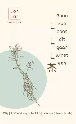 Mintkleurige tekening gezonde thee sticker