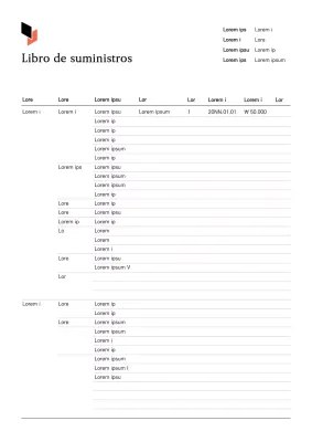 Un registro de suministros limpio en blanco y beige