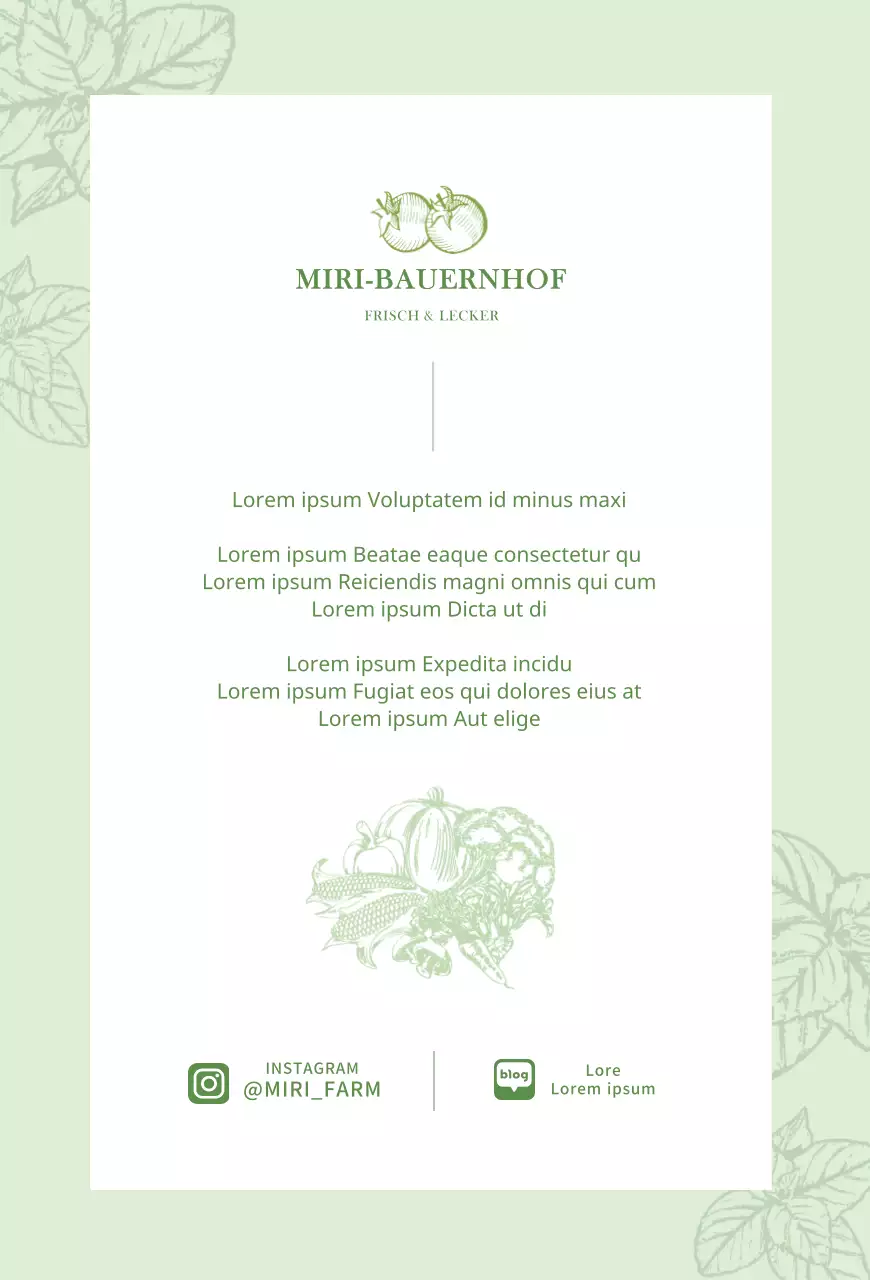 Postkarte, die Gemüse in Chartreuse illustriert