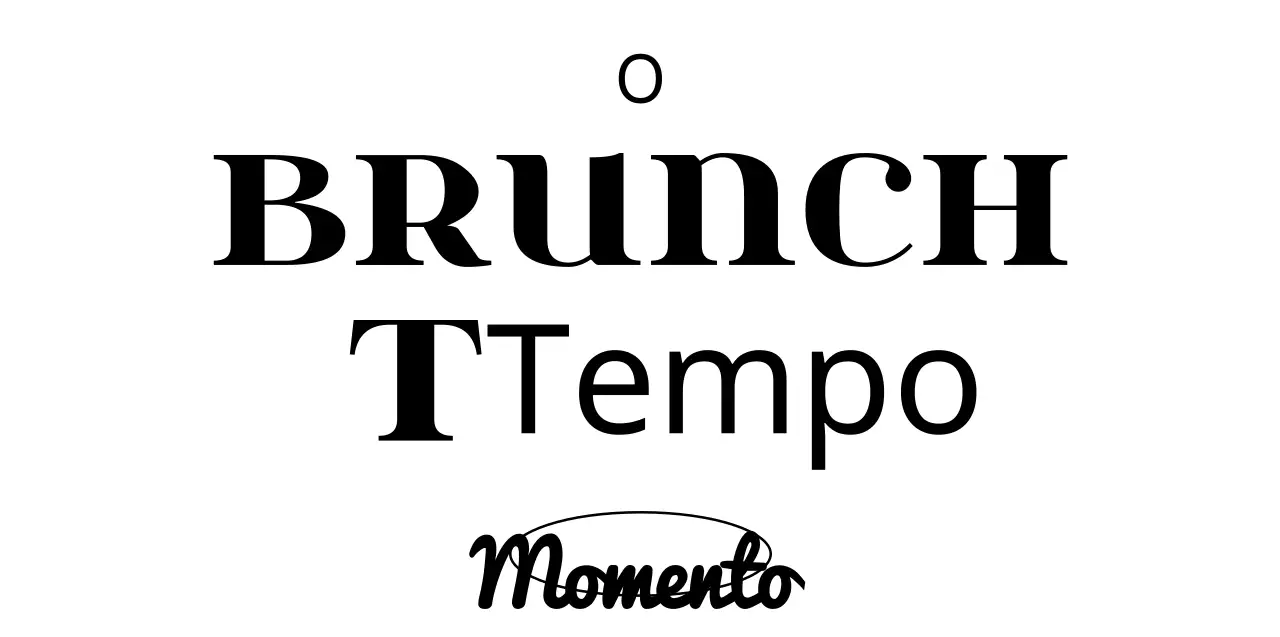 Texto simples e limpo em estilo de logótipo a preto e branco para promoções e merchandise de café brunch