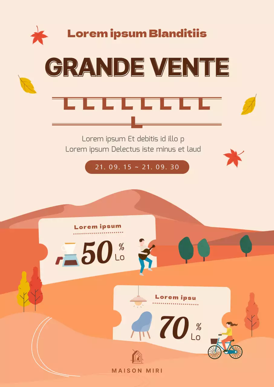 Illustration d'automne beige et brune pour l'entrepôt de dépôt
