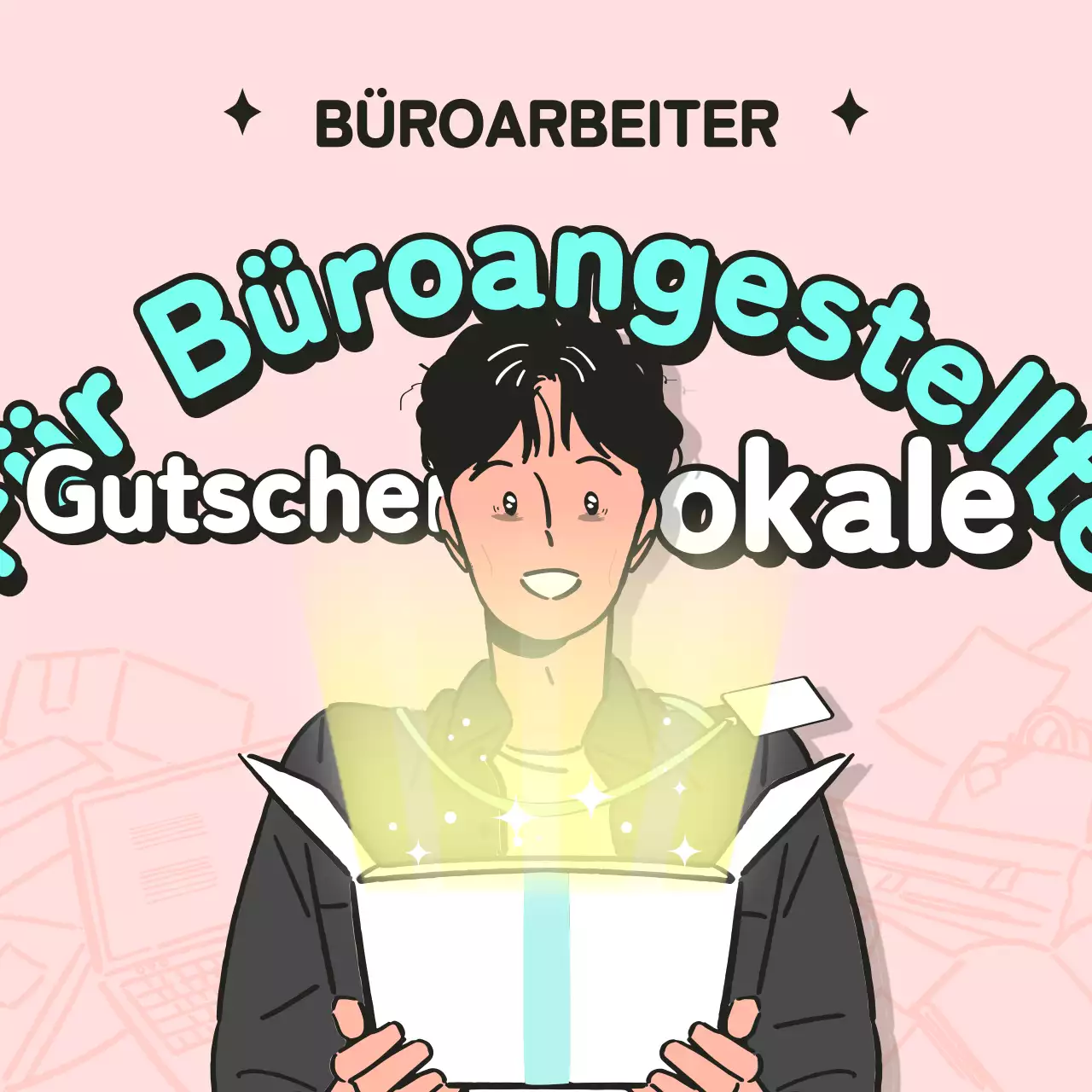 Rosa und Minze Büroangestellte Coupon-Konzept