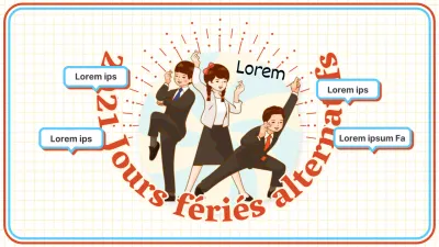 Concept rétro en rouge et bleu avec informations alternatives sur les vacances