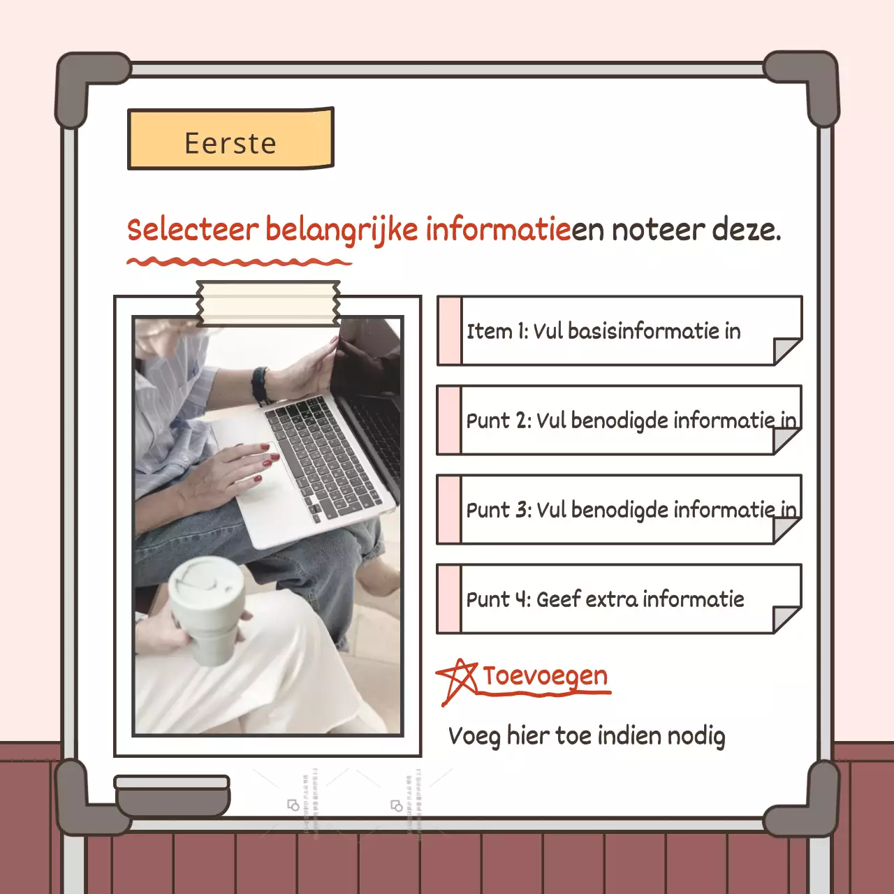 Een handleiding voor het samenvatten van basisinformatie in roze en wit