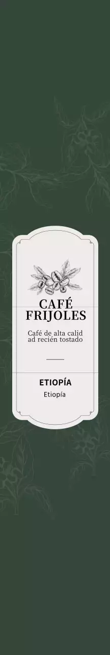 Ilustración verde envase vintage de granos de café