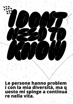 Poster d'interni calligrafico in bianco e nero