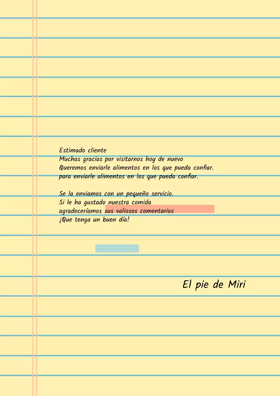 Póster con diseño de bloc de notas sencillas en amarillo