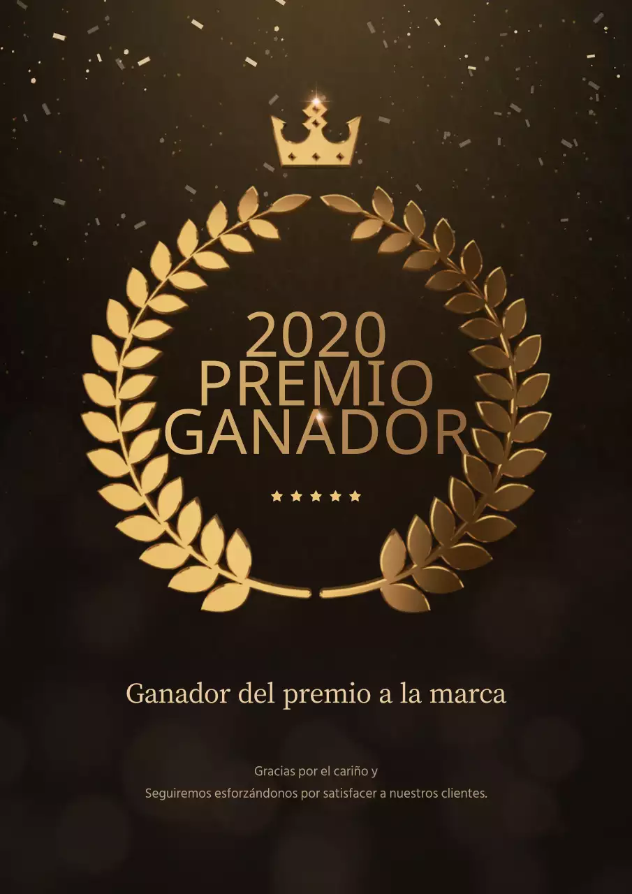 Corona dorada con fondo negro Entrega de premios de fin de año