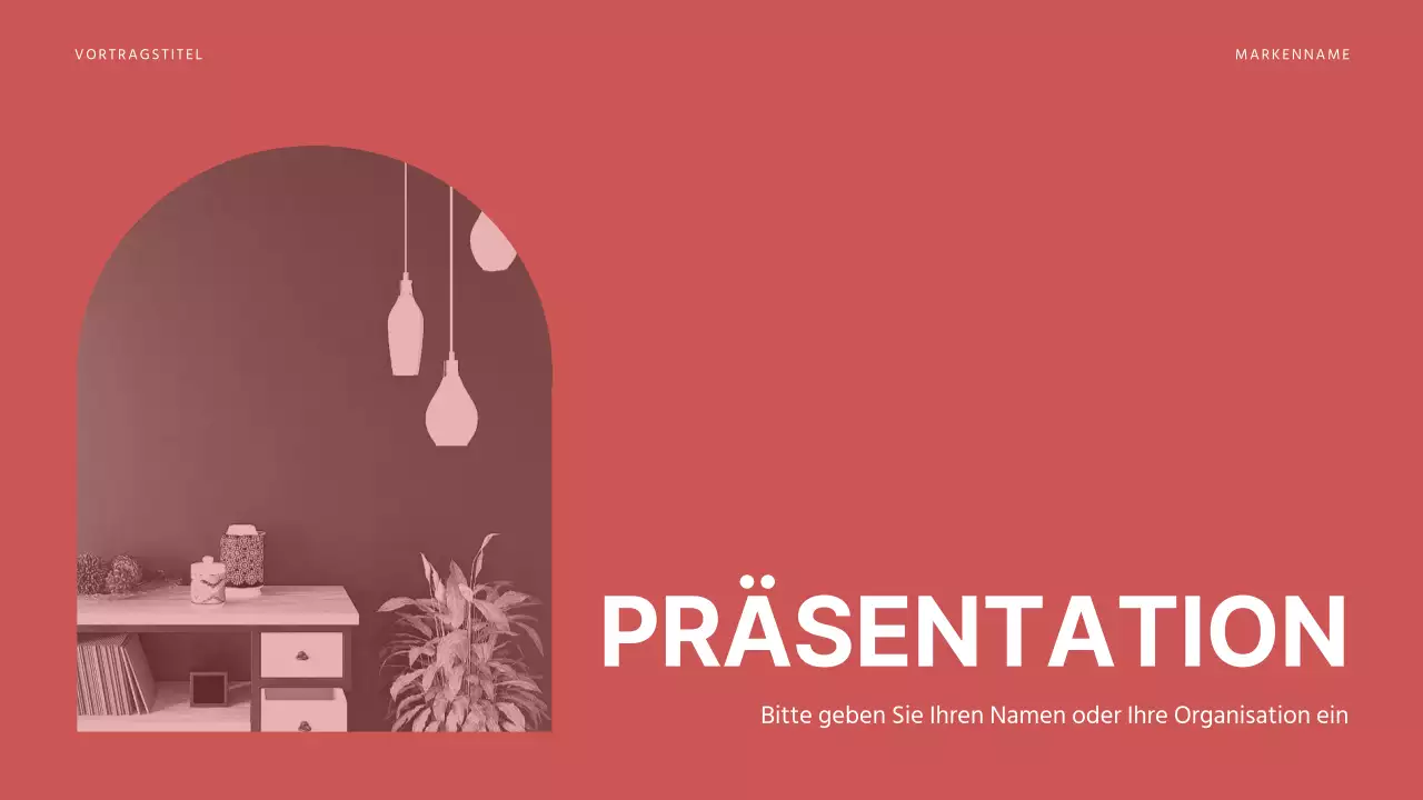 Präsentation verschiedener Layouts in beruhigenden Rottönen