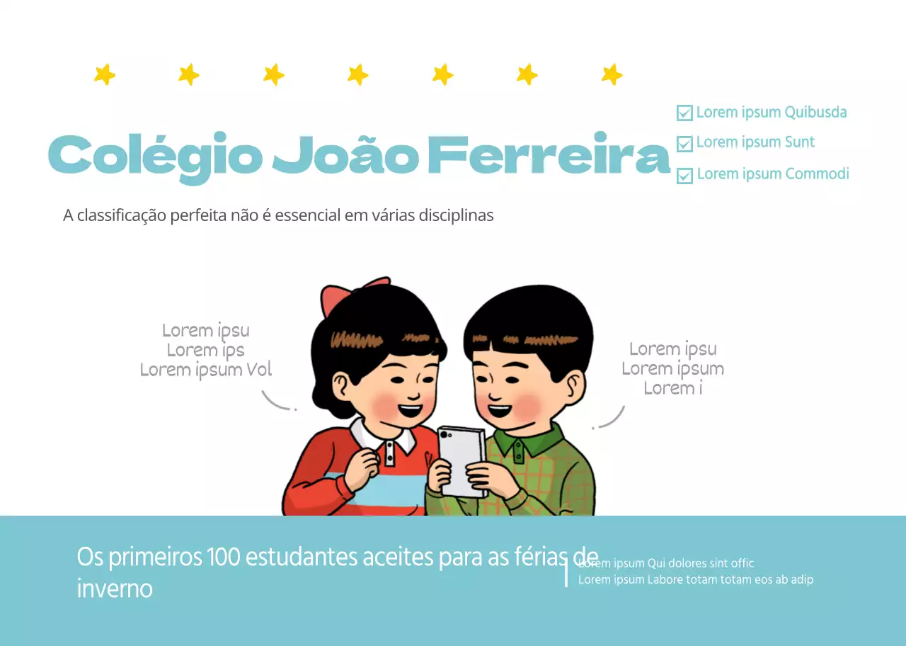 Caderneta escolar ilustrada com capa de menta
