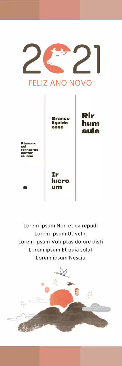 Ilustração bege Saudações tradicionais de Ano Novo