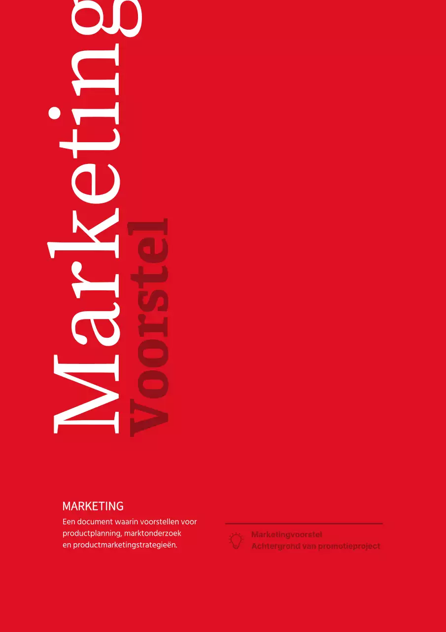 Een eenvoudig, rood, typografisch marketingvoorstel