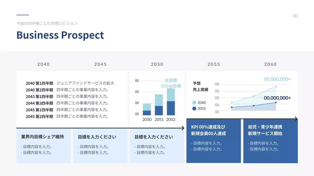 青 シンプル 投資 提案書 プレゼンテーション
