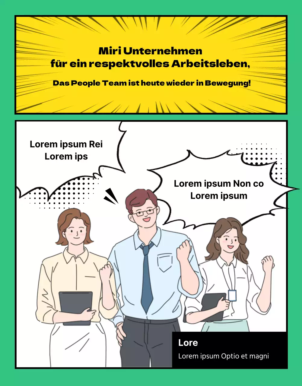 Detailseite der Unternehmensnachrichten im Webtoon-Format