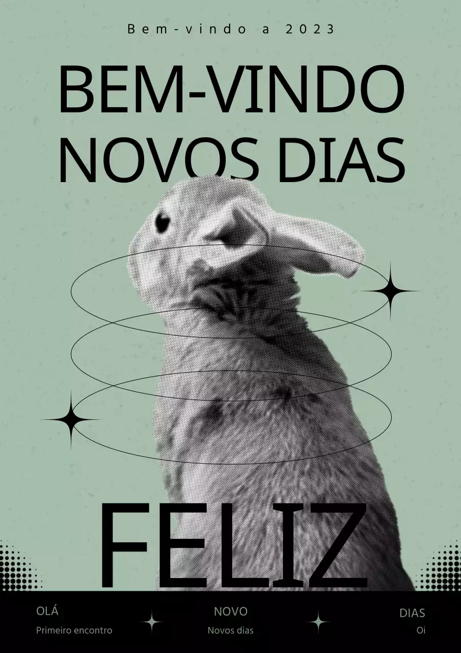 Cartaz do dia de Ano Novo em menta