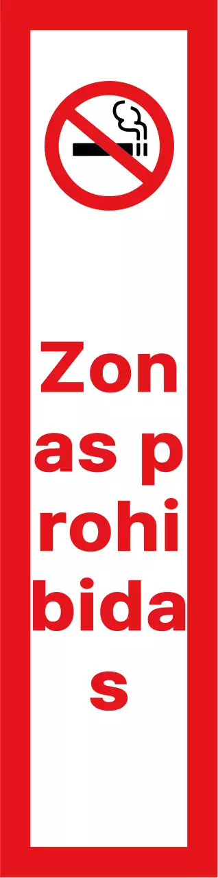 Alineación básica de texto en rojo y negro sin información sobre fumadores