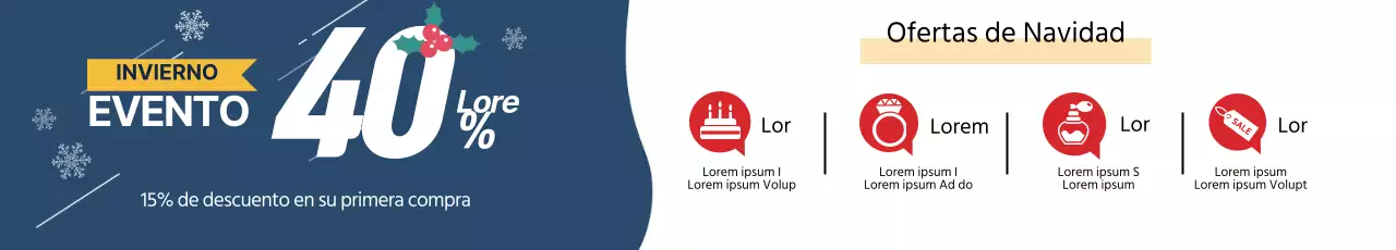 Las letras azules ilustradas destacan el anuncio de las rebajas de Navidad