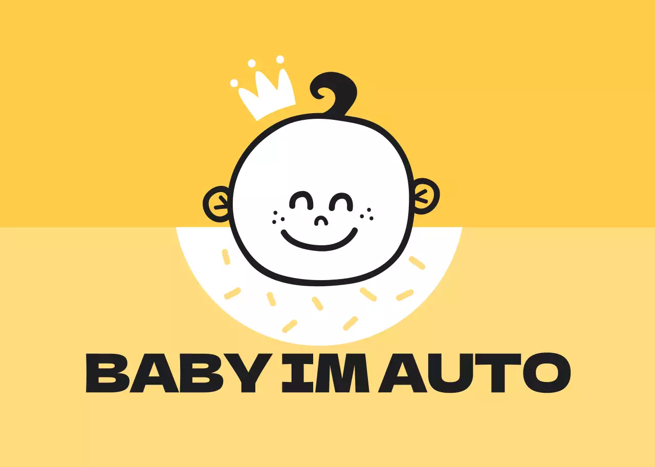 Gelbe Illustration eines reitenden Kindes