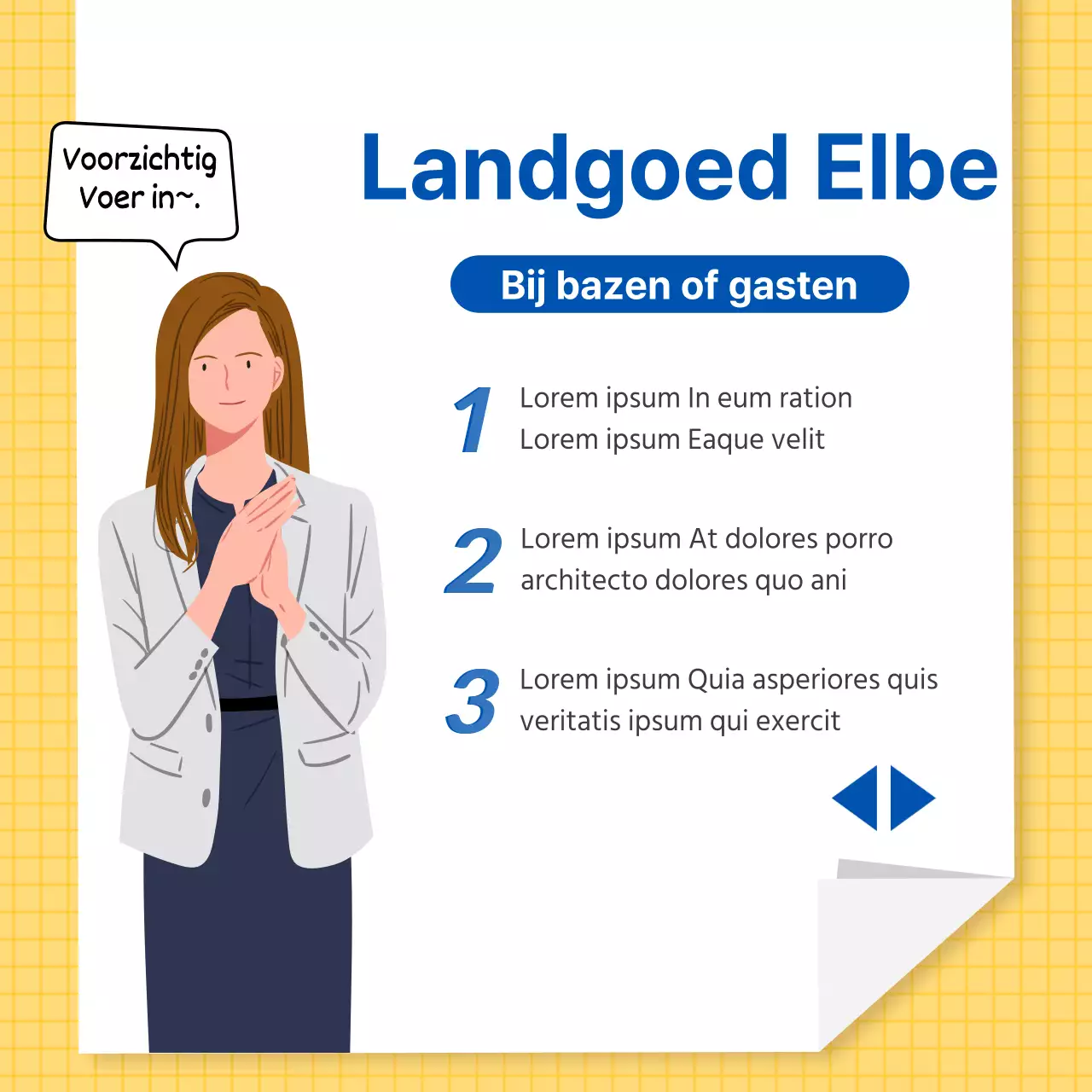 Zakelijke etiquette in geel en schoon CardNews