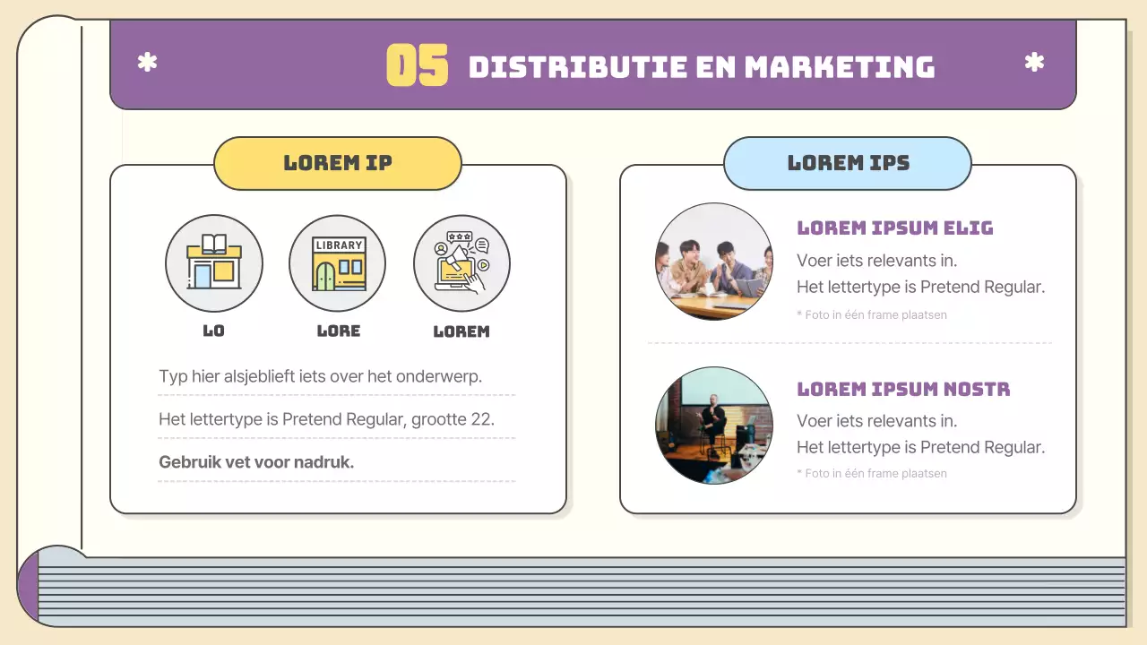 Kitscherige publicatieplanning in geel en paars Cursusmateriaal