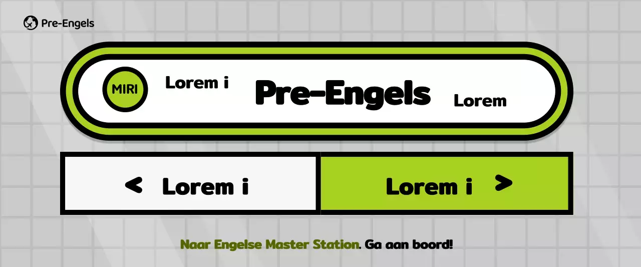 Promotie van het metroconcept school in grijs en groen