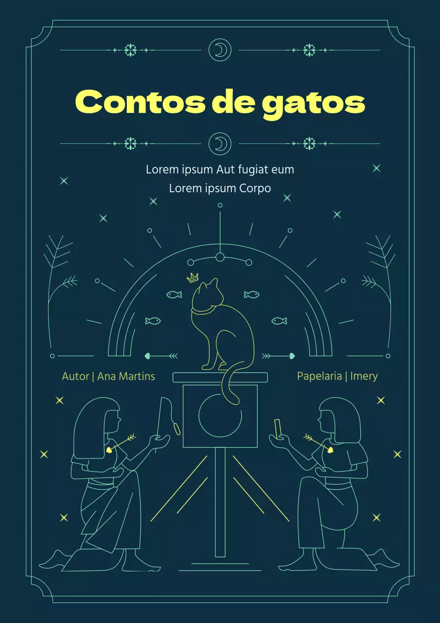 Um gato humano apaixona-se por um gato amarelo fluorescente.