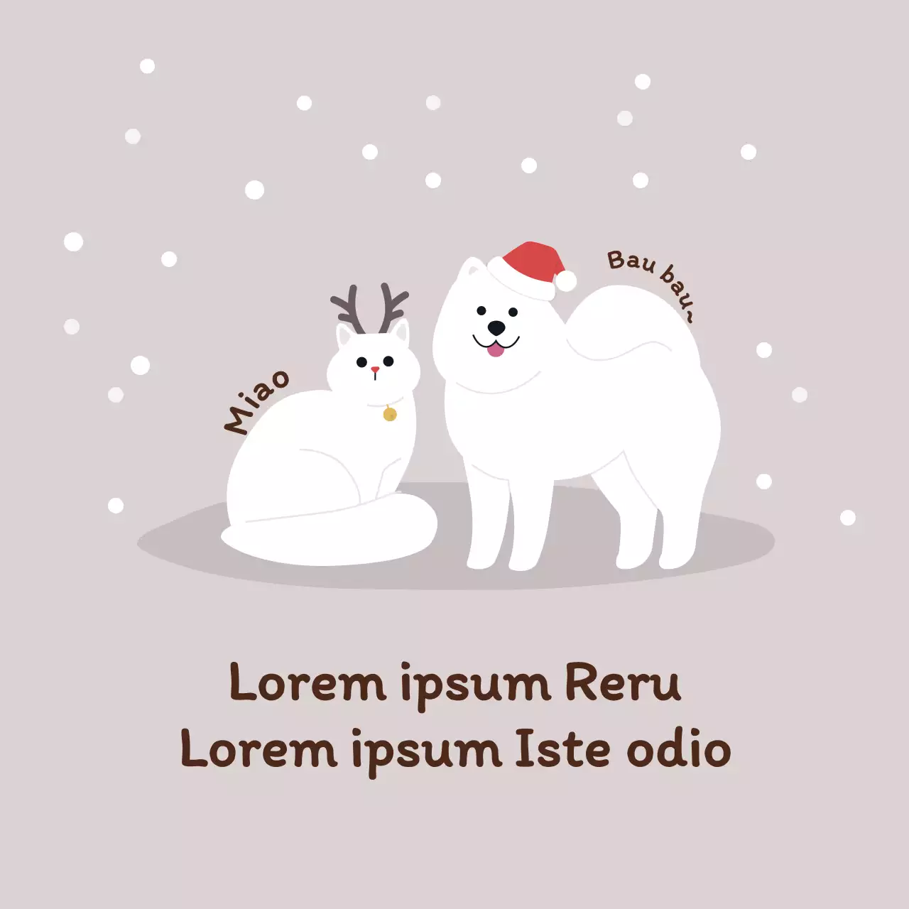 Simpatiche etichette natalizie con illustrazioni beige