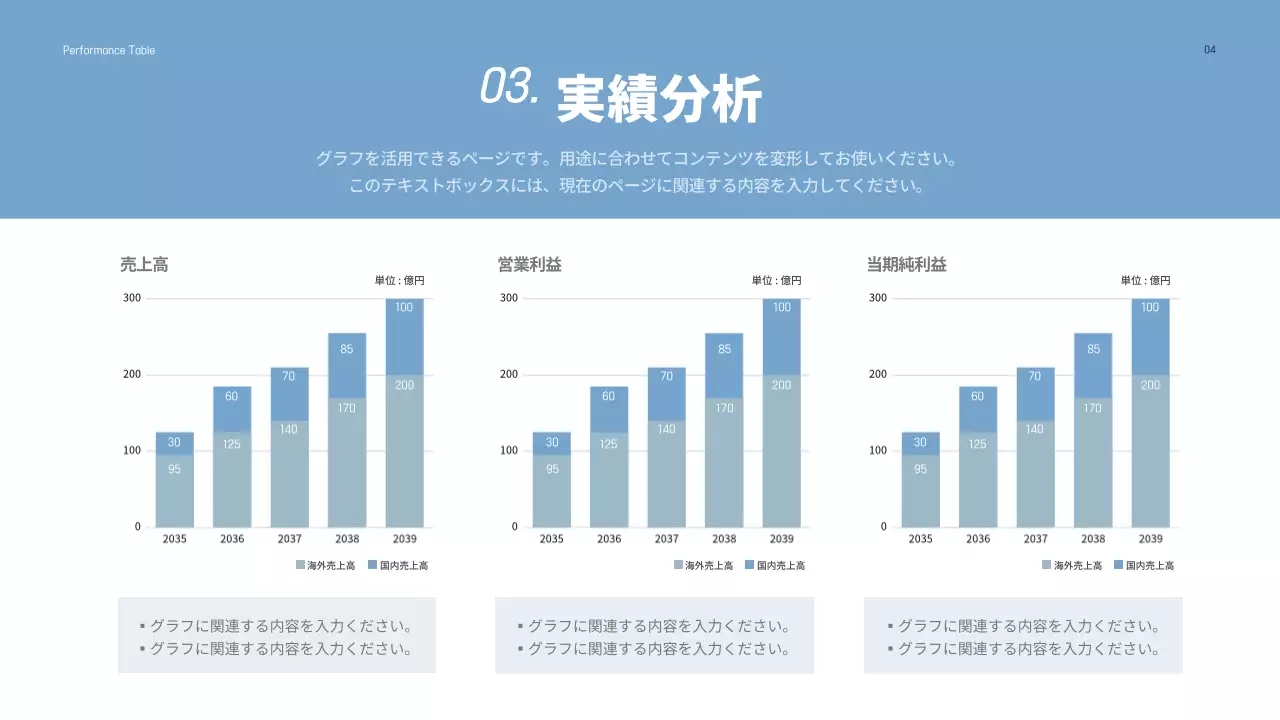 青 シンプル 企業 報告書 プレゼンテーション