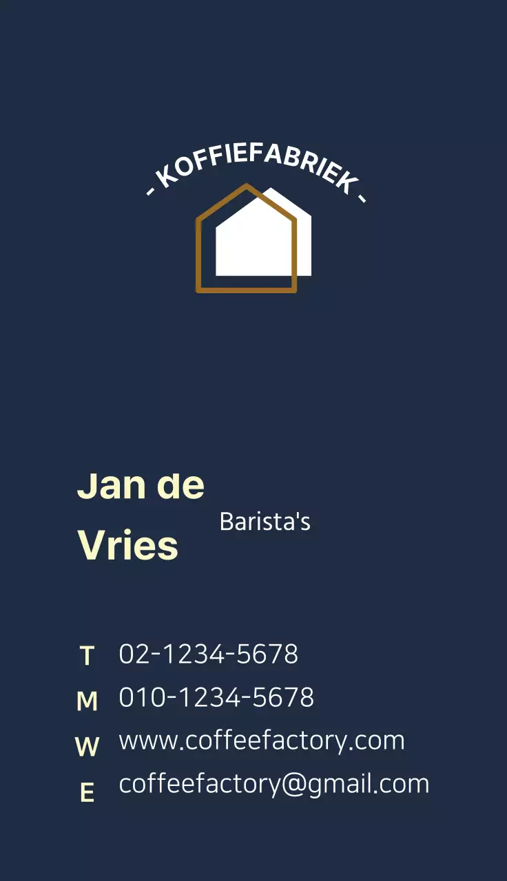 Barista café visitekaartje