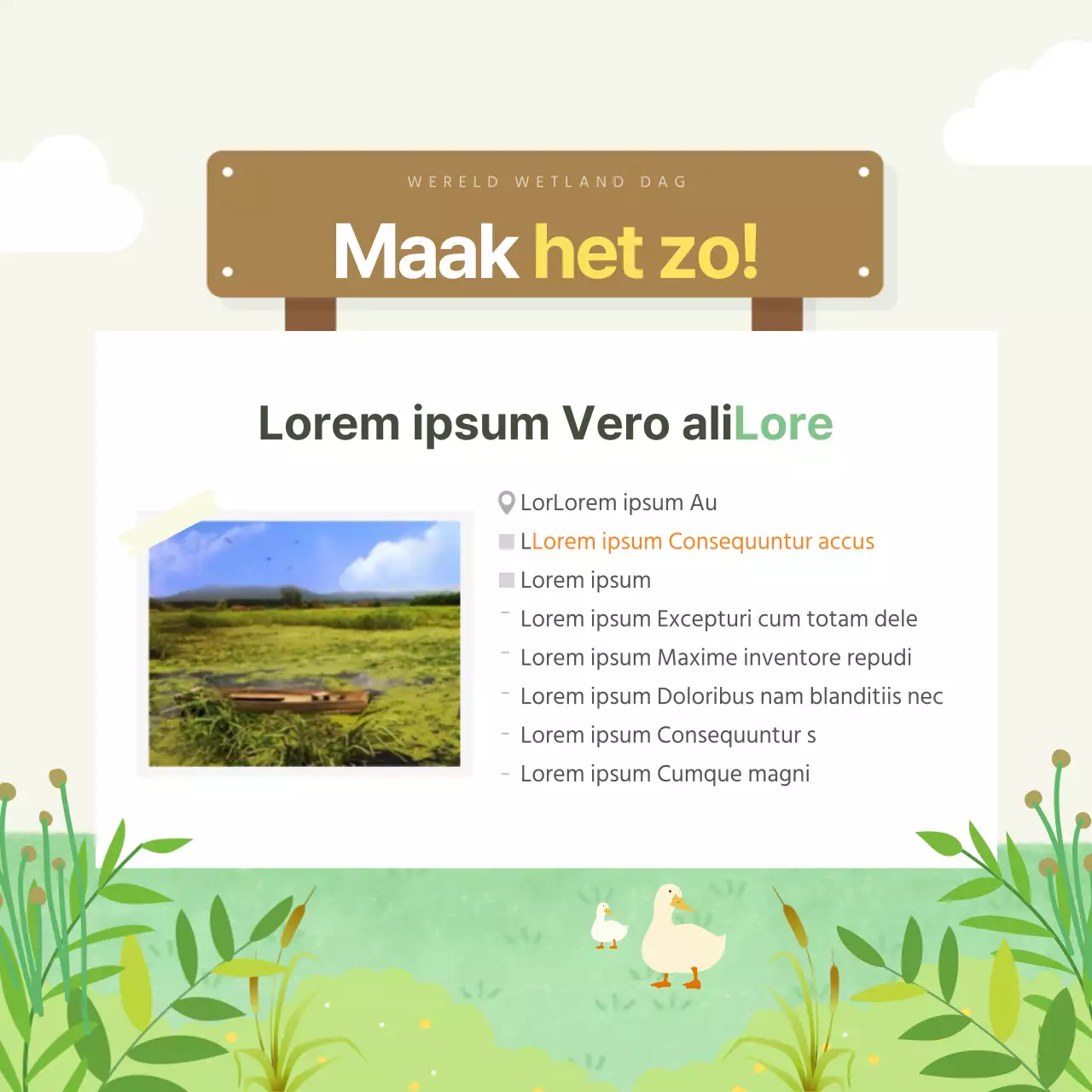 Ducasse Wereld Wetlands Dag KaartNieuws Ontwerp