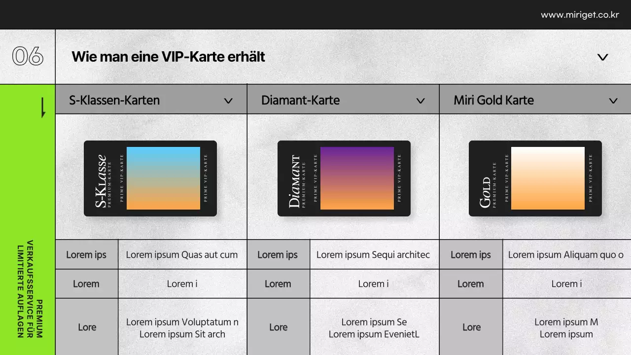 Präsentation der VIP-Vorteile eines Kaufhauses in Schwarz-Weiß und Limettengrün