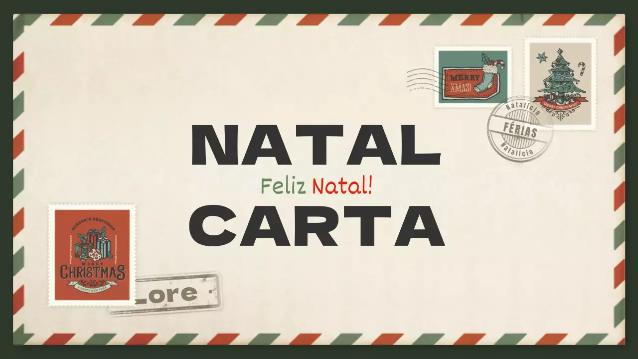 Convite com conceito de carta de Natal vintage