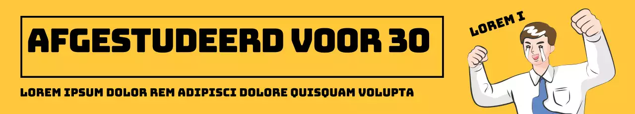 Felicitatie voor afstuderen met gele geïllustreerde letters