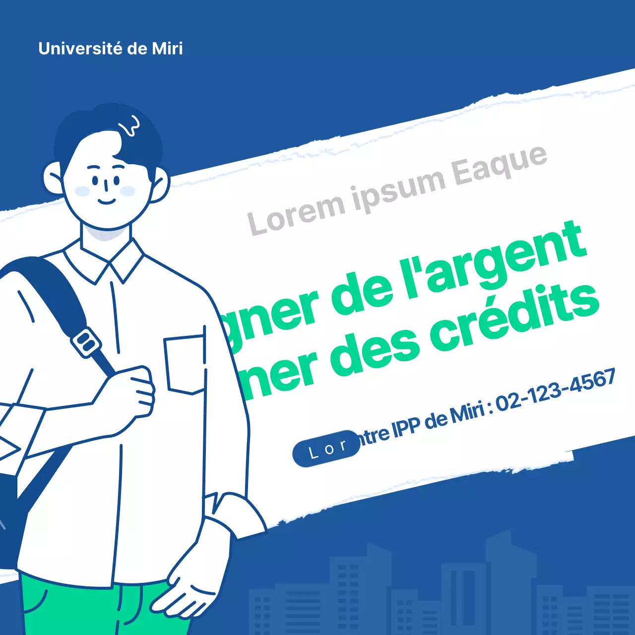 Le parcours universitaire bleu et menthe