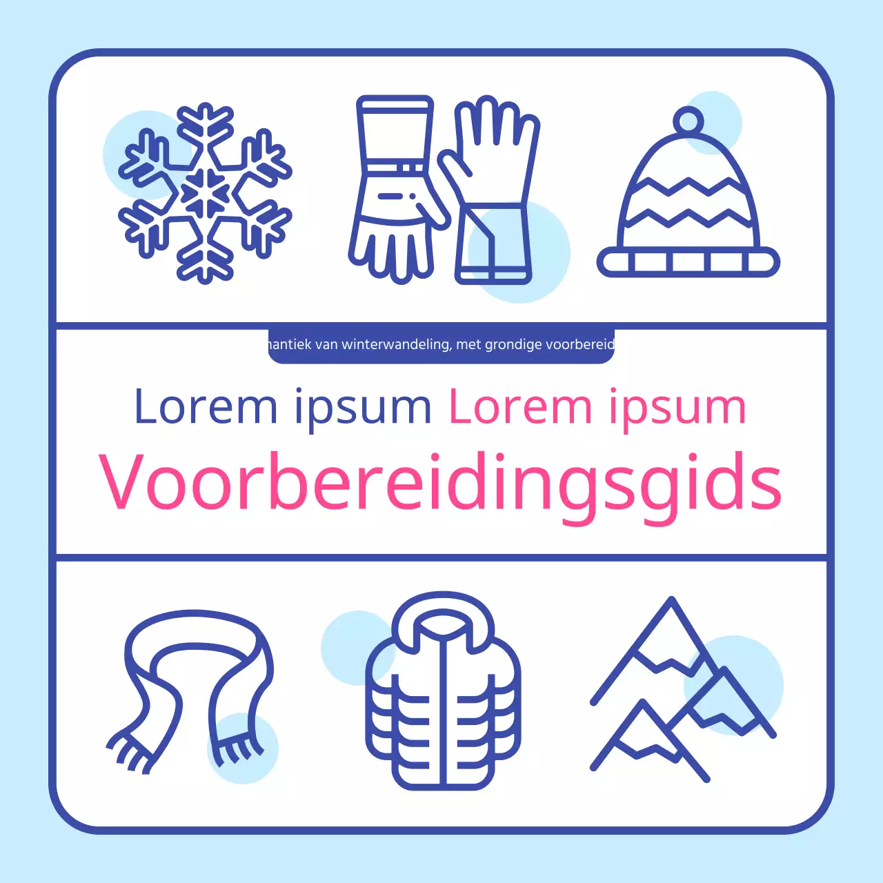 Pre-winter wandelgids met blauw wintericoon