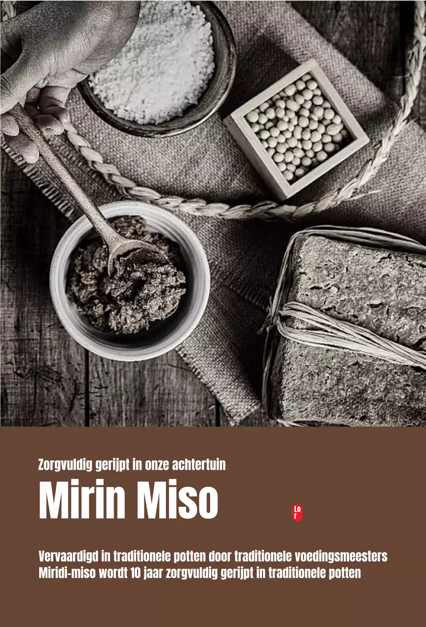 Bruine miso merkbeschrijving verticale ansichtkaart