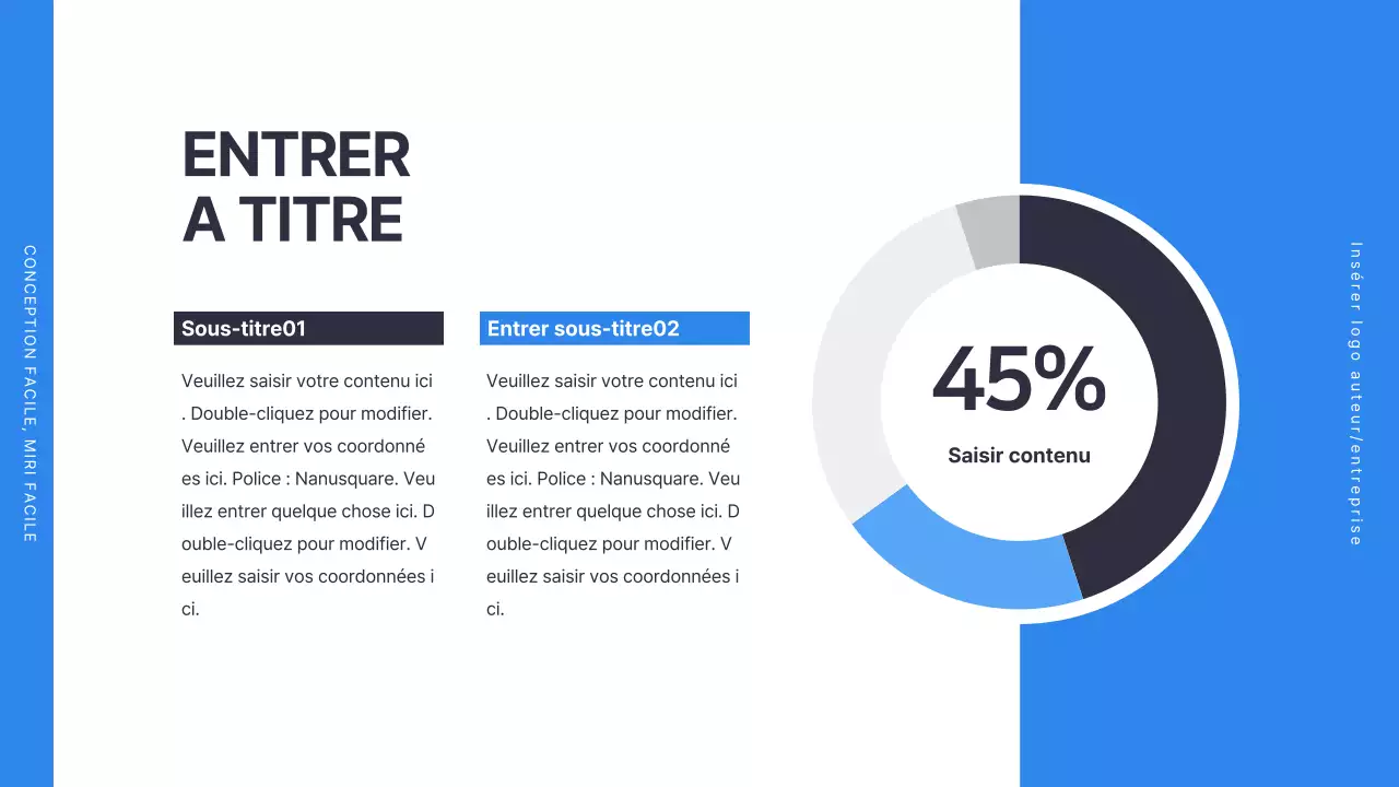 Une infographie simple sur les beignets d'affaires en bleu