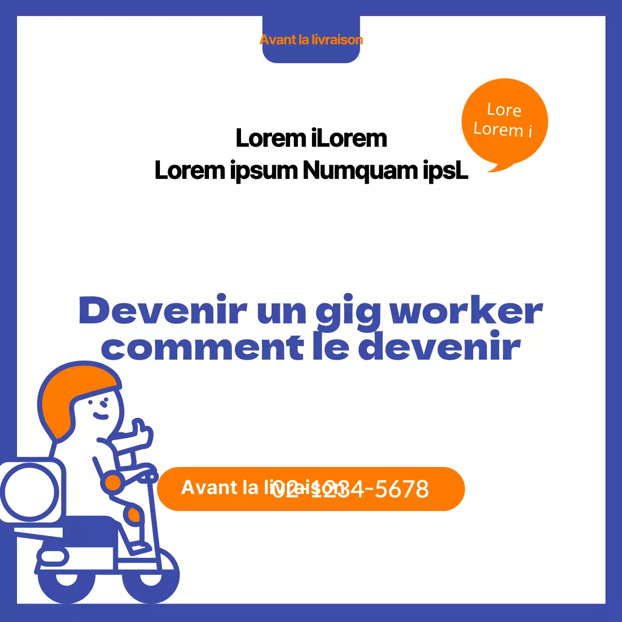 bleu orange illustration mignonne geekworker cardnews