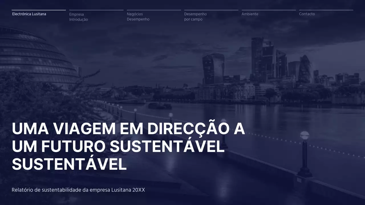 Conceito simples de relatório de gestão empresarial em azul-marinho e branco