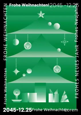 Grün Schwarz Modern Weihnachtsbaum Weihnachten Kunstwerk Poster