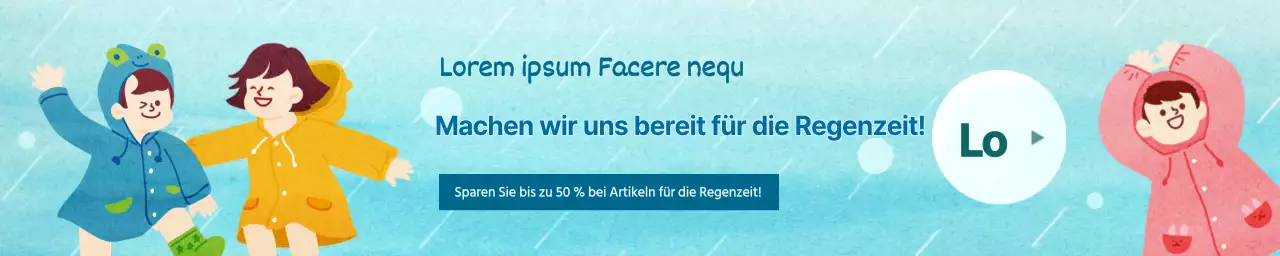 Vorbereitungen für die Regenzeit mit einem niedlichen Illustrationskonzept in Hellblau