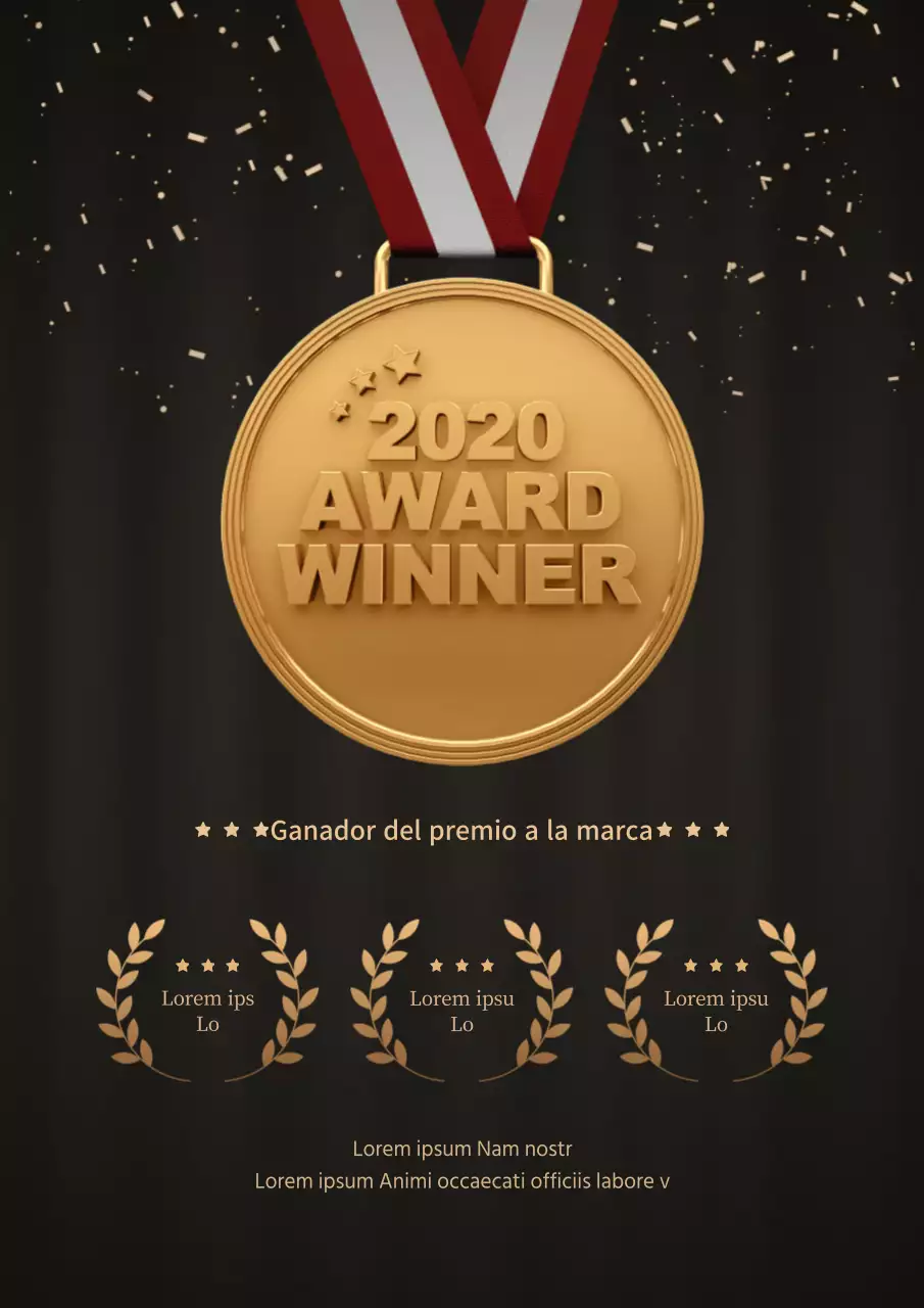 Oro con fondo negro Entrega de premios de fin de año