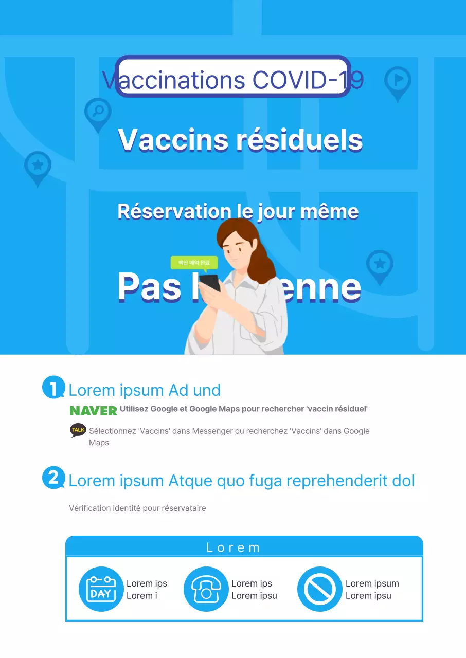Rendez-vous pour les vaccins le jour même dans un bleu fidèle et un look épuré